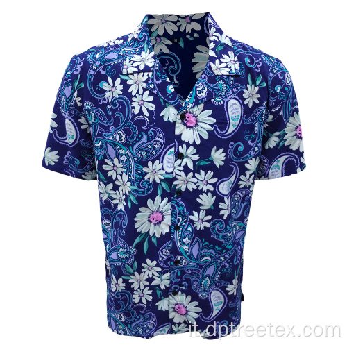 Stampa personalizzata da uomo in spiaggia da uomo Shirt hawaiano